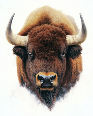 #ad #ad 8x10 Bison Portrait Forest Illustration 497142969 $6.95