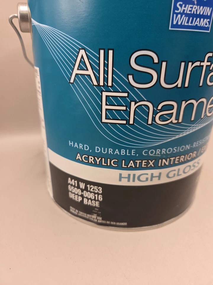 1 galón Sherwin Williams esmalte para todas las superficies alto brillo acrílico NO TEÑIDO... Foto 2 de 2