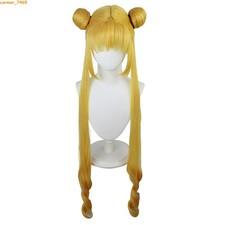 Anime Sailor Moon Tsukino Usagi Cosplay 105cm Yellow Cute Hairpiece Wig Gift