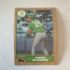 Topps 1987 Mark McGwire #366 Oakland Athletics Wood Baseball