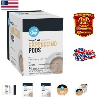 Indulgent Hazelnut Cappuccino Coffee Pods - 24 Count K-Cup Compatible
