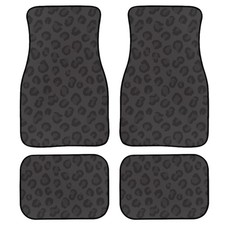 Black Leopard Print Car Floor Mats 4pcs Abstract Spotted Fur Wild Animal Skin... Black Leopard Print Car Floor Mats 4pcs Abstract Spotted Fur Wild Animal Skin...