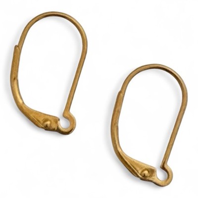 2 Gold Leverback Earrings 18mm   Brass Ear Wires with Open Loop  Interchangeable