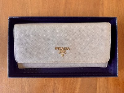Prada Womens Saffiano Metal Cammeo Wallet