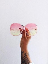 Vintage Style Oversized Pink Boho Ombr  Sunglasses
