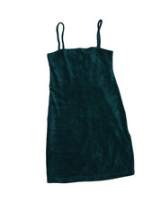 Forever 21 Velvet Emerald Green Short/Mini Dress Size Medium, Strap Sleeve
