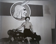 Vintage Royal Enfield Motorcycle Photo NEGATIVE Kodak Bike Indian Sign