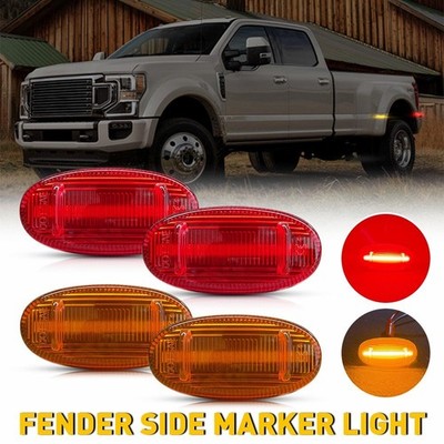 LED Side Marker Light For 2011-2022 Ford F-250 F350 F450 Super Duty Amber Red EK