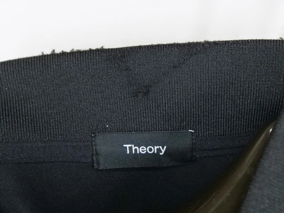 Jaqueta masculina Theory zíper completo grande cinza preta gola simulada rayon náilon Spadex - Imagem 3 de 4