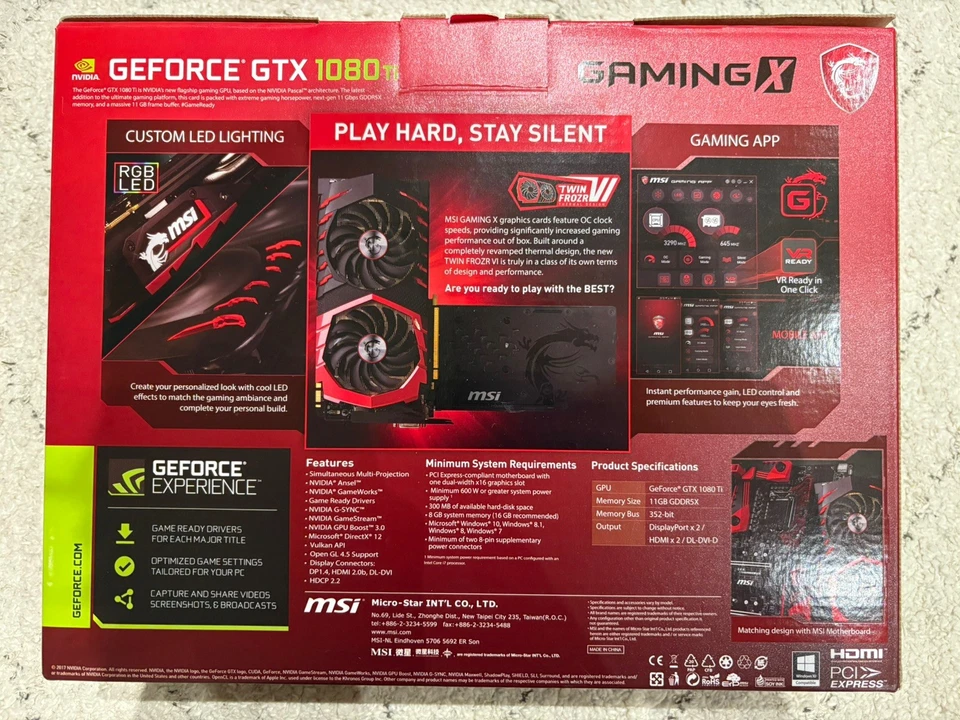 MSI NVIDIA GeForce GTX 1080 TI 11GB GAMING X Graphics Card - Image 3 of 4