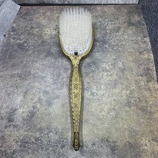 MCM Hair Brush Victorian Style Gold Tone Ornate Design Floral