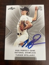 TURNER SPOLJARIC 2021 LEAF PERFECT GAME NATIONAL SHOWCASE RC #289 AUTO SIGNED