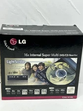 New LG 16x Internal Super Multi DVD CD Rewriter Drive GSA-H10L w/Lightscribe NOS