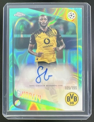 2025 Topps Chrome UEFA CC Serhou Guirassy Auto Aqua Lava Refractor /199 #CA-GU