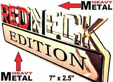 METAL Redneck Edition Emblem HIGHEST QUALITY ON EBAY GMC Tailgate Door Lid Decal
