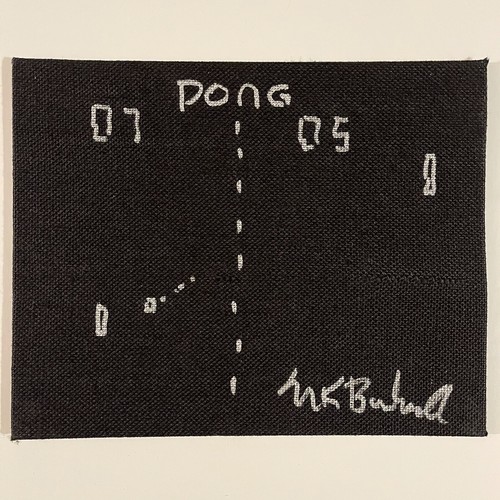 NOLAN BUSHNELL SIGNED 8X10 CANVAS BOARD WITH PONG SKETCH VERY RARE JSA COA LOA  - Picture 2 of 4