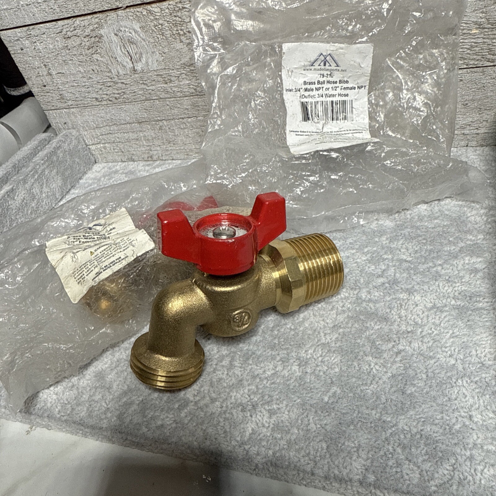 (Qty 2) Madol Imports Brass Ball Hose Bibb 3/4" Male NPT  79-212