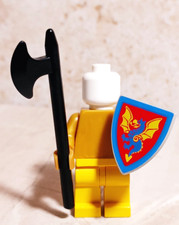 Vintage LEGO Dragon Shield Halbert Weapon Axe Printed Red Blue Yellow Kingdoms