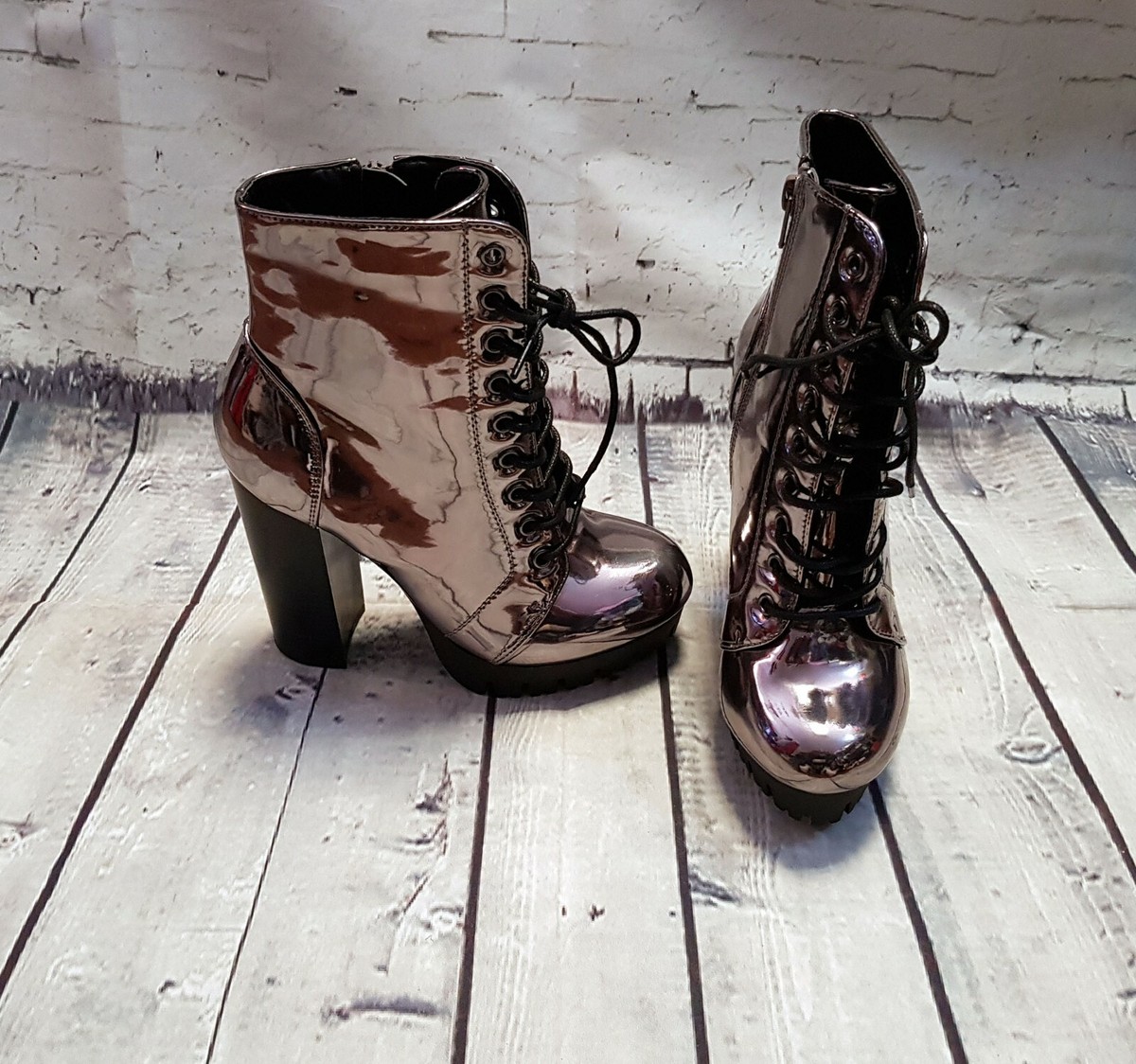 70s Silver Platform Boots Glam Disco 5