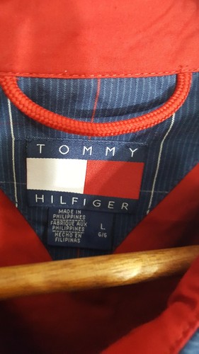Vintage Tommy Hilfiger Plaid Sailing Jacket Size Large Blue Red White - Picture 4 of 4