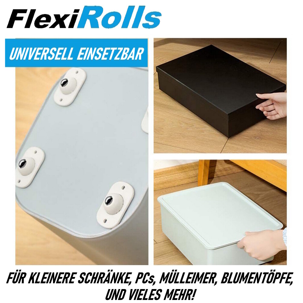 8 Stück Möbelrollen Klein - Flache Mini Rollen 25mm | 360° Drehbar & Leise Für Schränke & Tische