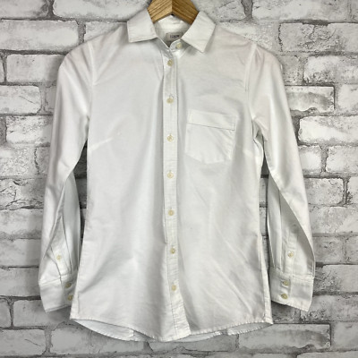 J.CREW FACTORY NWD Petite Button-up Oxford Signature Fit White Shirt XSP BP533