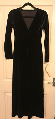 Women's UK10 Dorin Frankfurt Gown Dress Velour Maxi Rrp £120