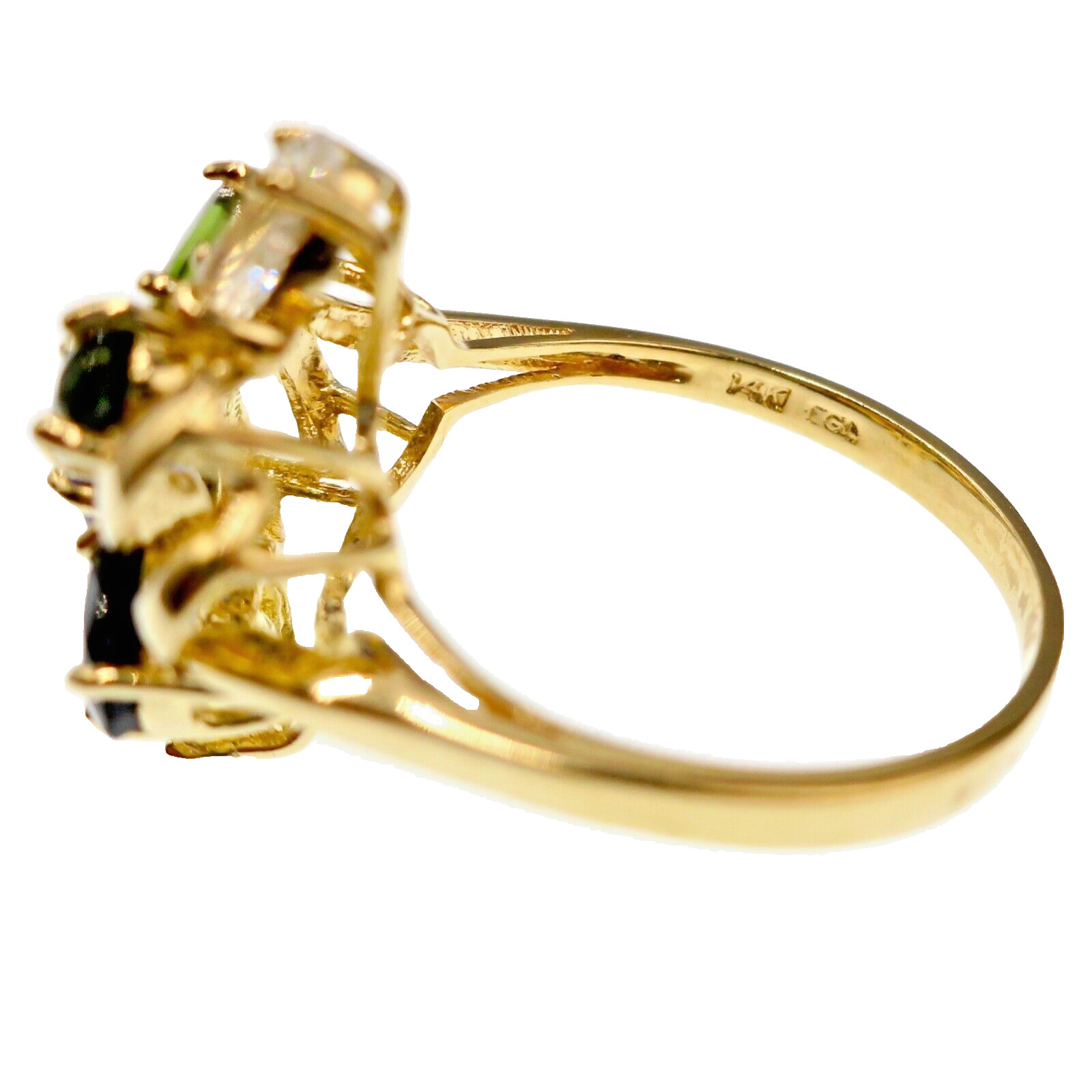 Classic 14k Solid Yellow Gold Multi-Colored Sapph… - image 5
