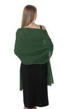Chiffon Shawls and Wraps for Evening Dresses Women One Size Dark Green chiffon