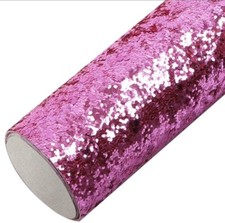 Chunky Glitter Hotpink FAUX LEATHER CRAFT SHEET 8 X 12" 1043367