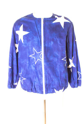 Louis Feraud Jacke Bomberjacke Baumwolle Herren Gr. L in Blau/Weiß