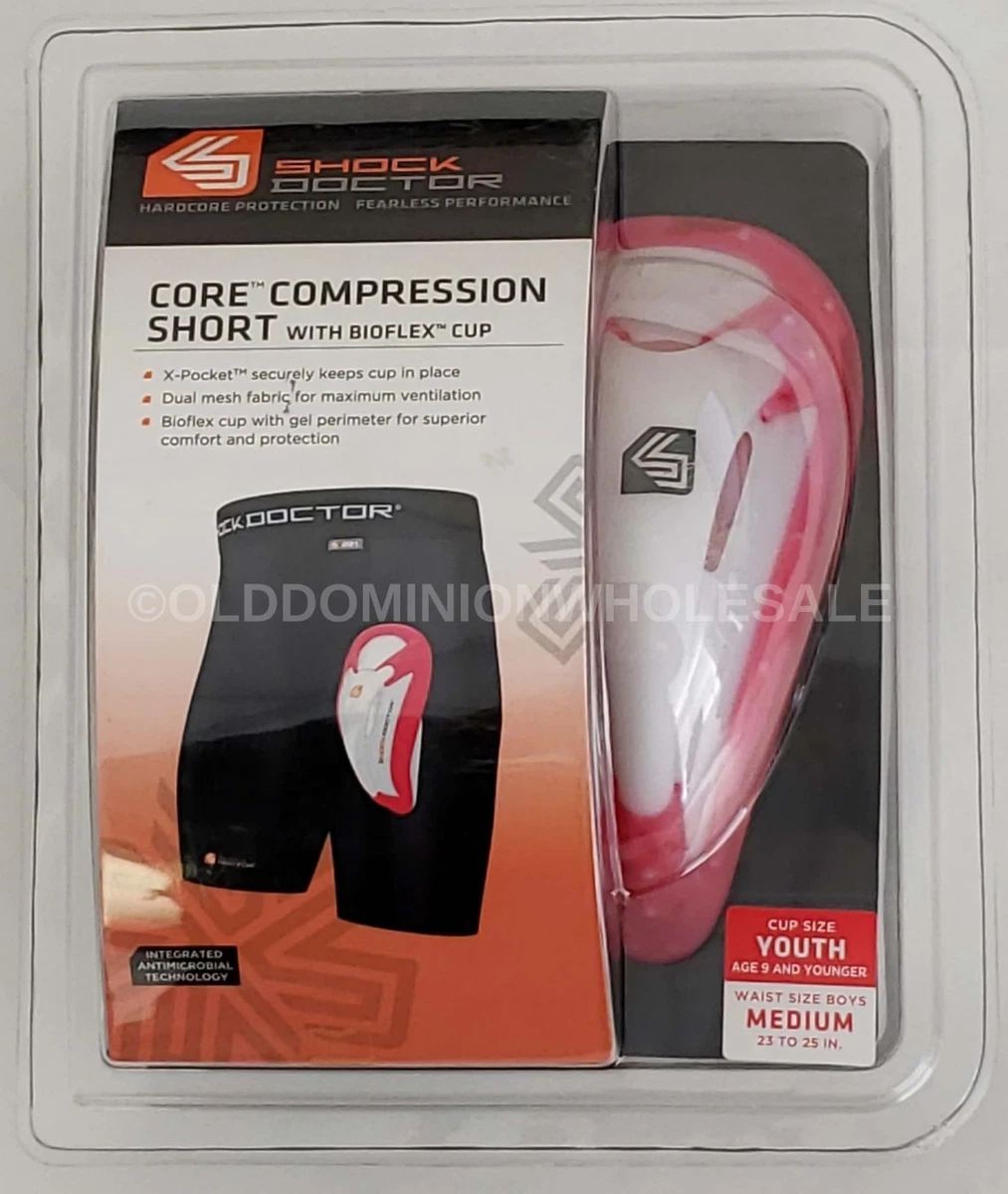 Shock Doctors 221-01-13 Boy's Medium Core Compression Short w/ Small Bioflex  Cup