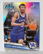 2023-24 Bowman Chrome University Refractors #46 Justin Edwards 1st Kentucky