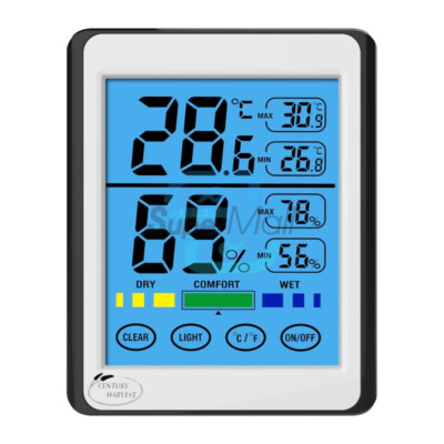 Wireless Digital Thermometer Hygrometer Temperature Humidity Meter Touch Screen