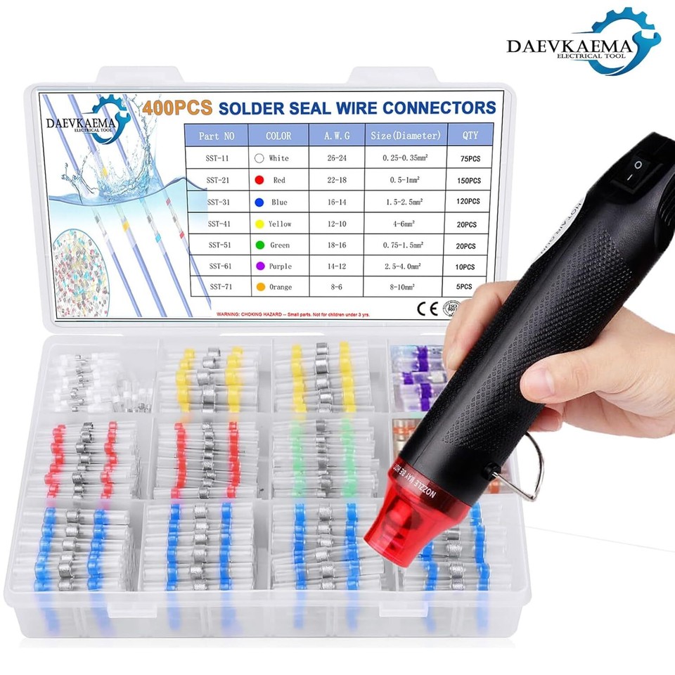 400PCS Solder Seal Wire blue,white,green,red,orange,yellow,purple,white