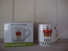 The Leonardo Collection His Lordship Novelty Fine China Mug Gift - BNIB