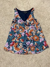 Mary & Mabel Womens Shirt Size XS Multicolor Floral Lined Flowy  Sleeveless Top