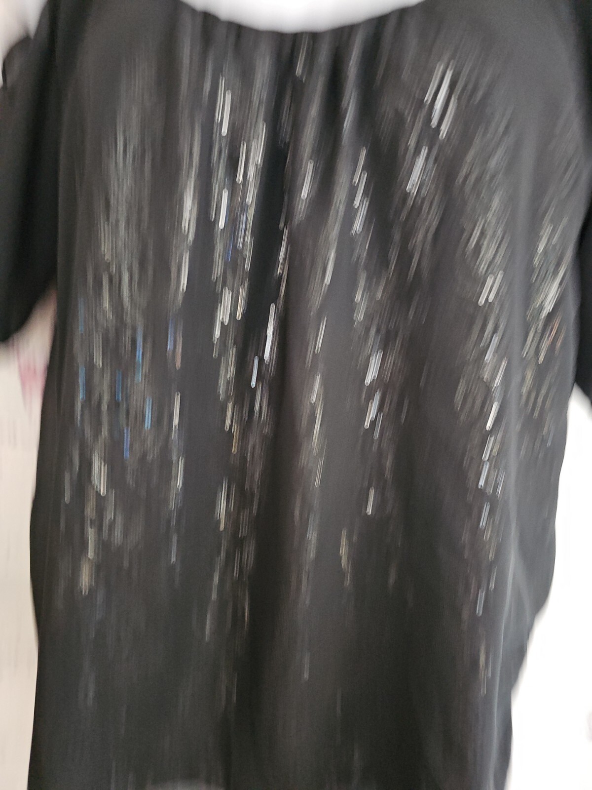 Torrid Black Sequin Chiffon Cold Shoulder Top Blo… - image 5