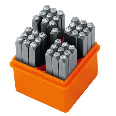 37-Piece Number & Letter Stamp Set 1/8 Inch A-Z & 0-9 Craft Imprinting