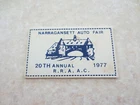 1977 Narrangansett Annual Auto Fair RRAAC dash badge / emblem -