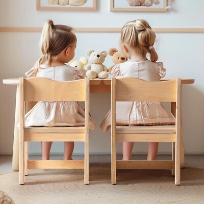 Robud 2 Pack Toddler Wooden Chair Pair, Kids Furniture for Eating, Reading, Play