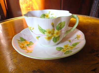 Shelley Primrose Teacup & Saucer Dainty Shape Bone China Yellow 13430