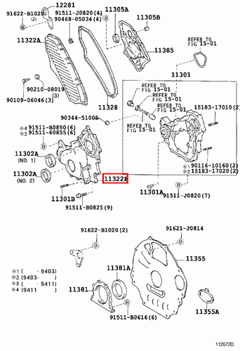 Genuine Toyota LandCruiser HZJ81 HZJ80 1HZ 4.2 Diesel Timing Gear Cover Case - Picture 14 of 15