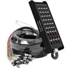 SEISMIC AUDIO 24 Channel 100' XLR Stage Snake Cable with 1/4" Returns on Box