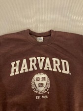 Harvard University Crimson Crew neck Sweatshirt S by Gildan pre-owned
