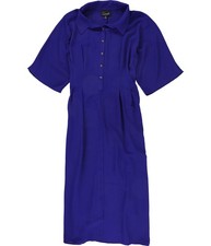 Connected Apparel Womens Pleated Shirt Dress Maxi Dress, Blue, 16