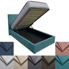 Letto Singolo Contenitore in Tessuto con Rete Ortopedica a Doghe 80x190