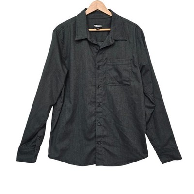 Outdoor Research Mens Large Charcoal Gray Heathered Hiking Shirt Size Large