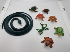 Reptile Amphibian Toy Lot Snake Frog Turtle Lizard Miniatures