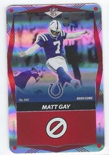 Matt Gay 2025 UNO Elite Core Edition - Red Foil #065 Indianapolis Colts